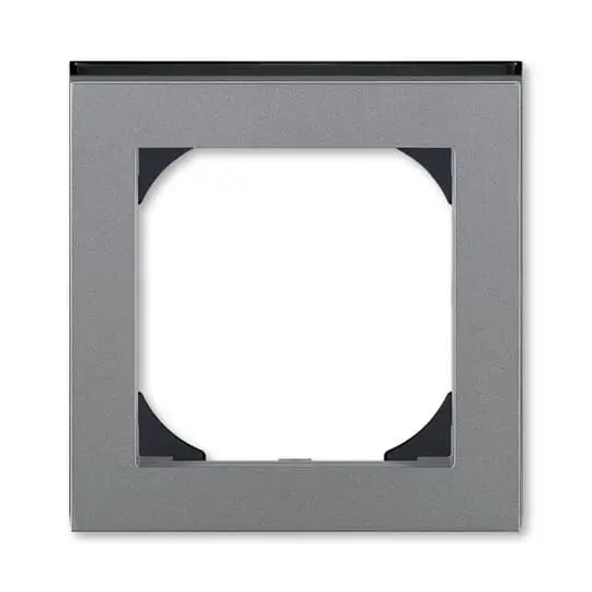 rámeček jednonásobný s otvorem 55x55; ocelová/kouř. černá, design LEVIT M